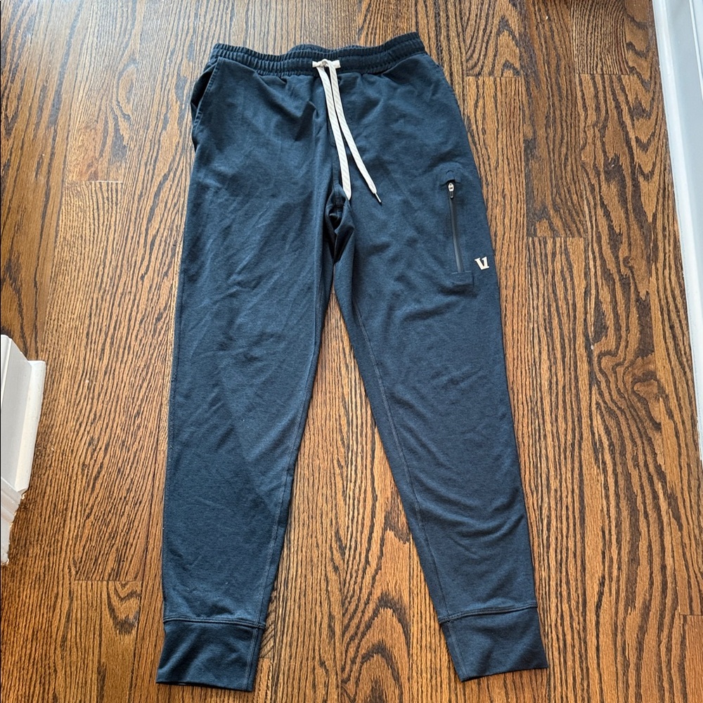 Vuori Black Joggers with White Drawstring